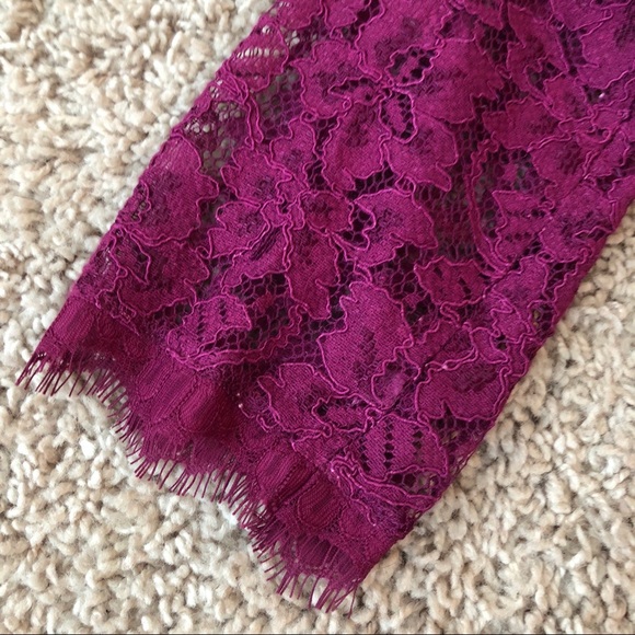 DVF ZARITA LACE ZIP UP DRESS BEET PLUM 6 - Picture 5 of 7